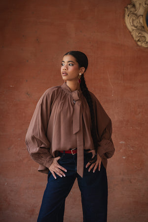 Balloon Top in Brown