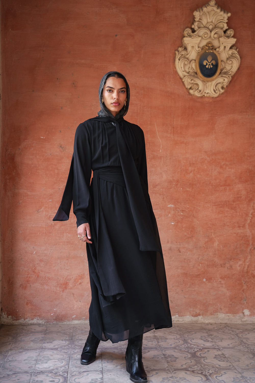 Chiffon Dress in Black