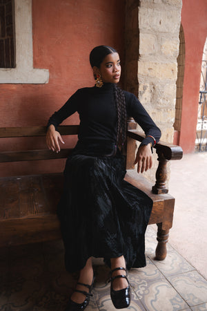 Velvet Skirt in Black