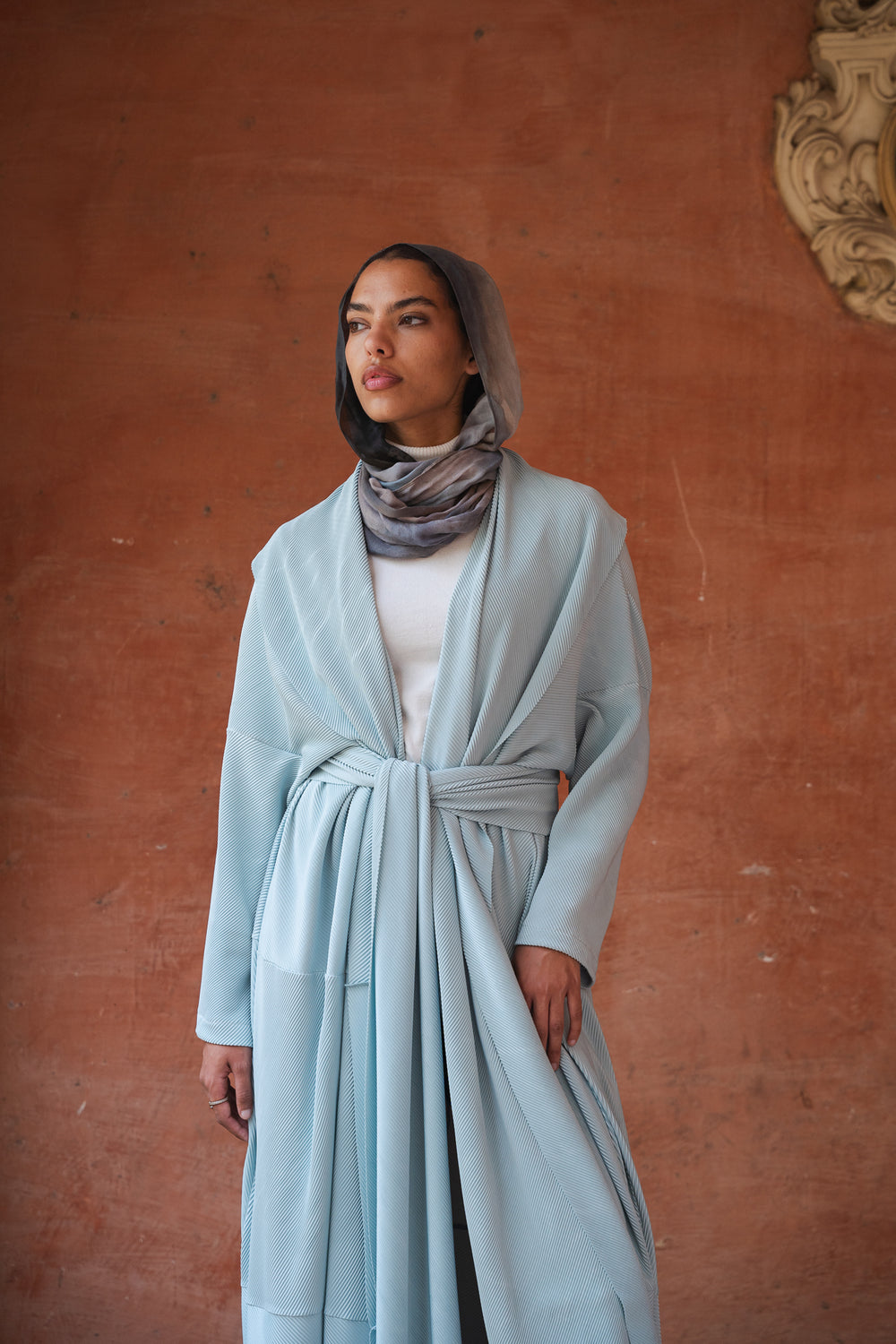 Pleated Kaftan in Mint