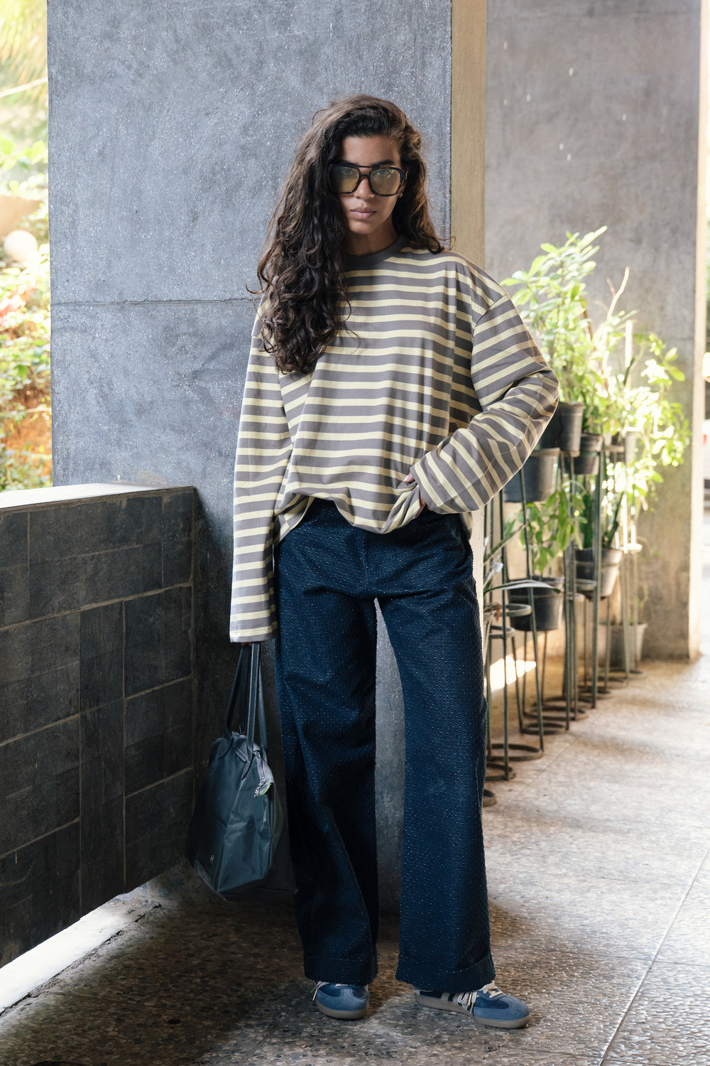 Striped Long Sleeve in Grey