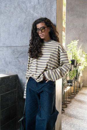 Striped Long Sleeve in Grey