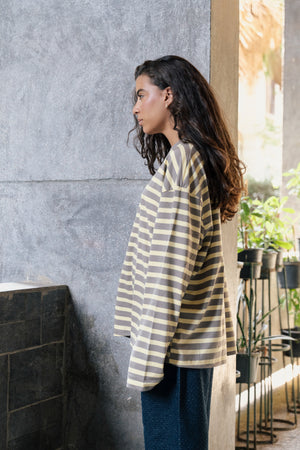 Striped Long Sleeve in Grey