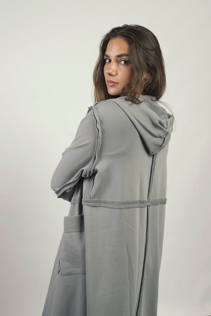 Over You Midi Cardigan in Grey