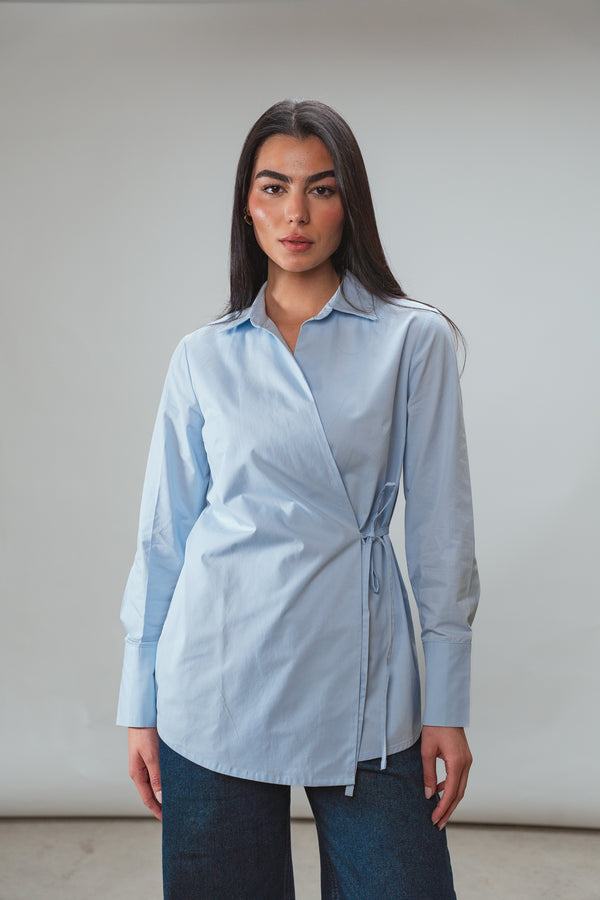 Crossover Shirt in Blue