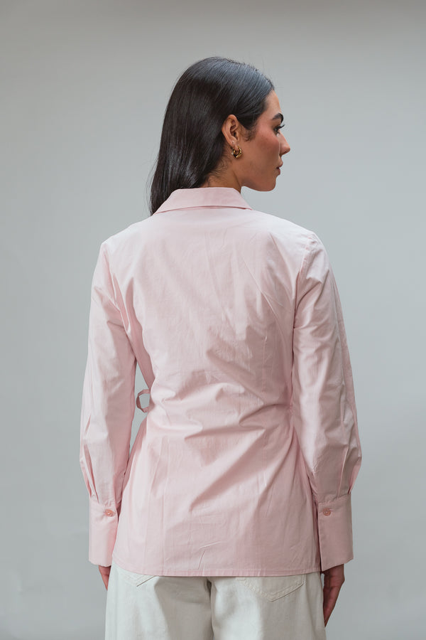 Crossover Shirt in Pink