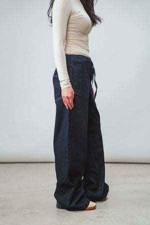 Drawstring Denim Pants