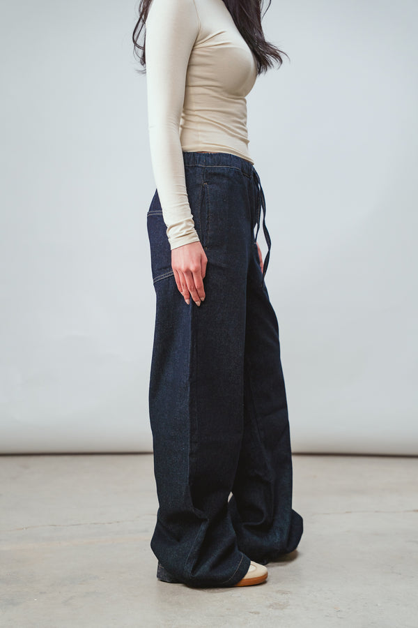 Drawstring Denim Pants