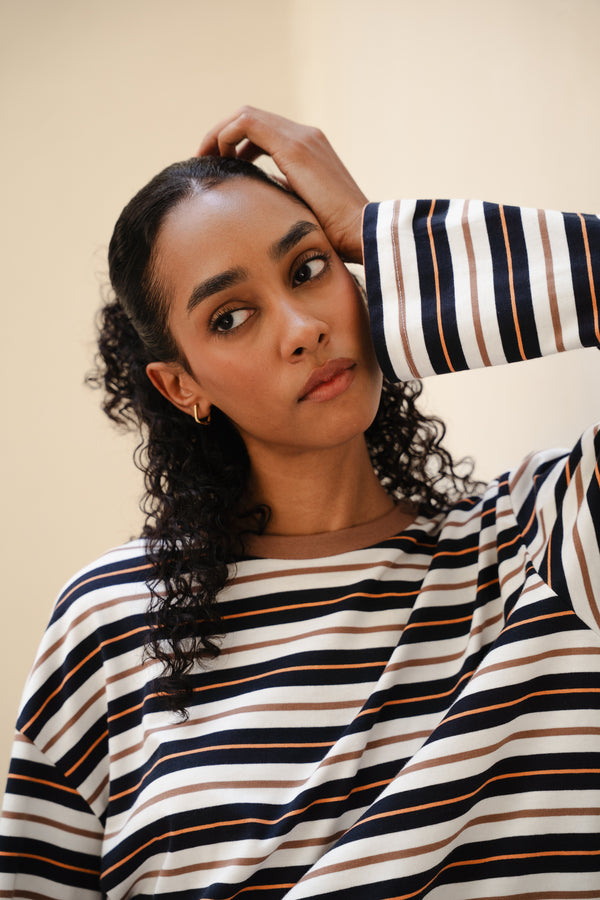 Striped Long Sleeve in Brown