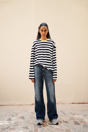 Striped Long Sleeve in Black