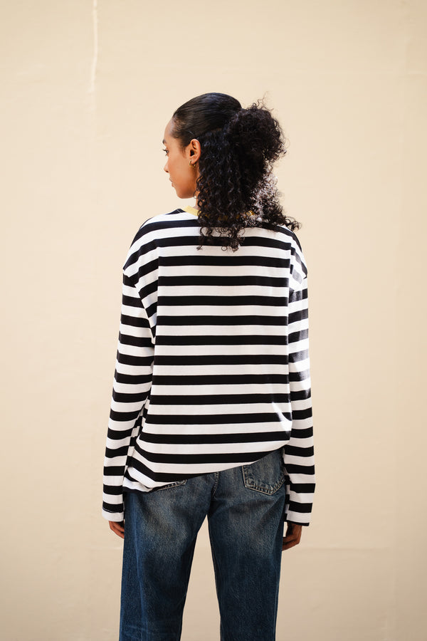 Striped Long Sleeve in Black