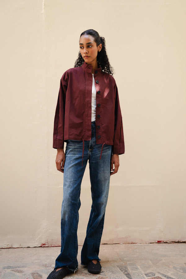 Bomber Jacket in Burgundy