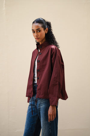 Bomber Jacket in Burgundy