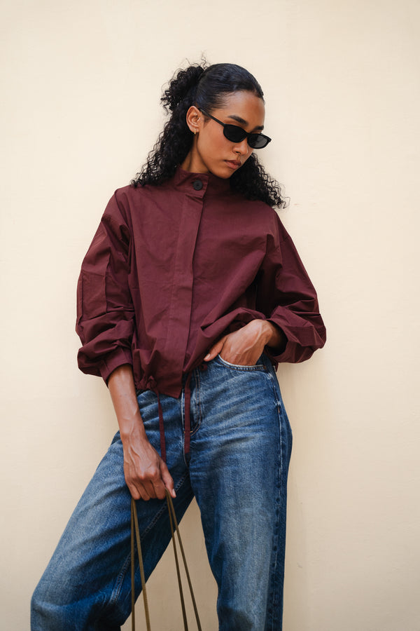 Bomber Jacket in Burgundy