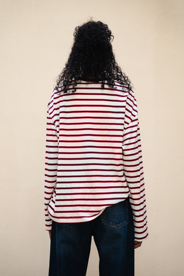 Striped Long Sleeve in Navy