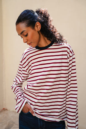 Striped Long Sleeve in Navy