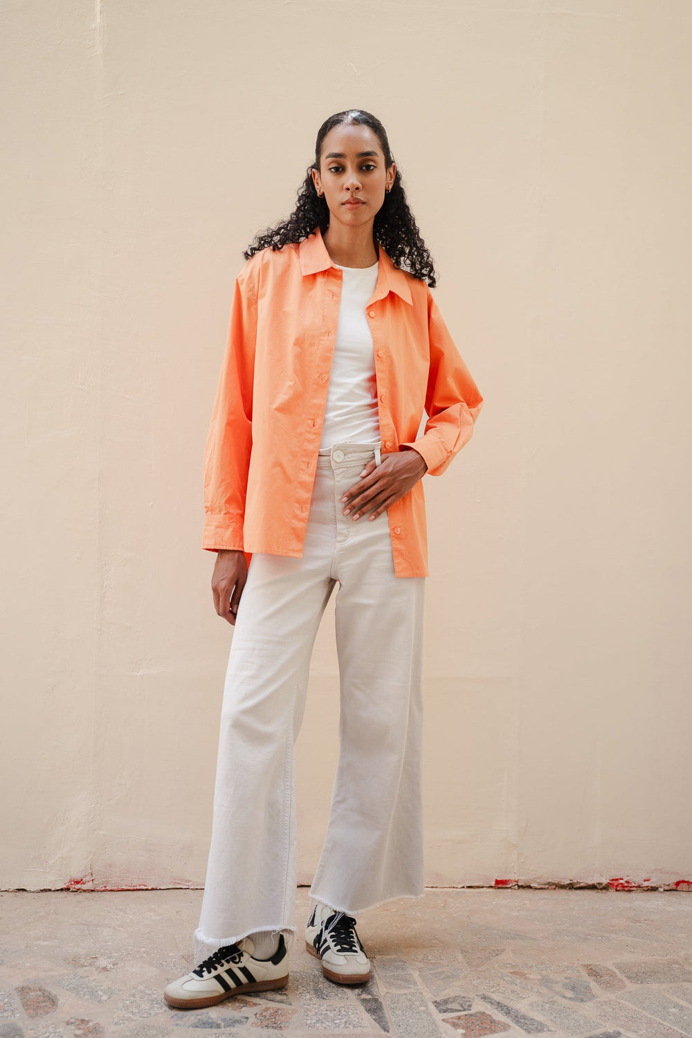 Poplin Shirt in Orange
