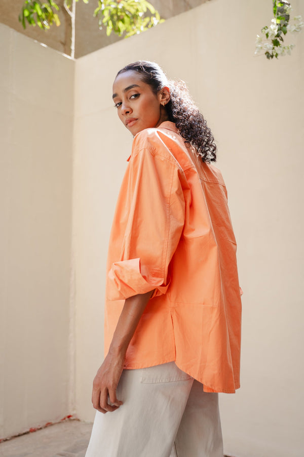 Poplin Shirt in Orange
