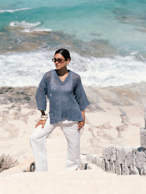 Shell Cardigan in Navy