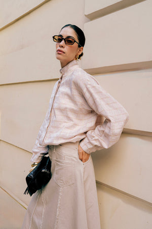 Bomber Jacket in Plaid Pink