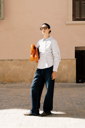 Multicolored Button Up Shirt in Blue