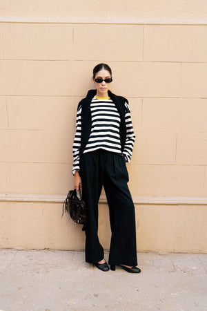 Striped Long Sleeve in Black