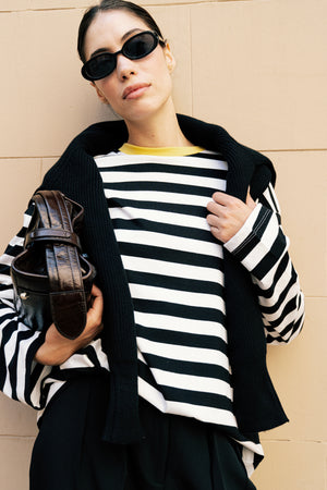 Striped Long Sleeve in Black