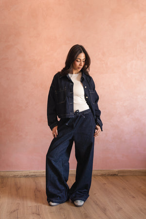 Drawstring Denim Pants