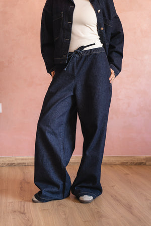 Drawstring Denim Pants