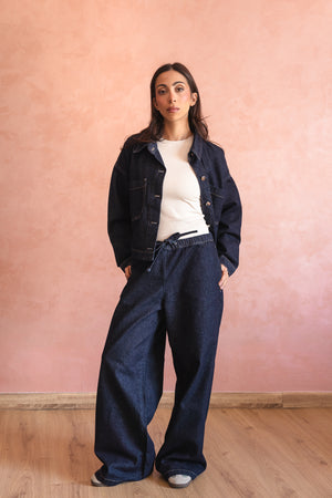 Drawstring Denim Pants