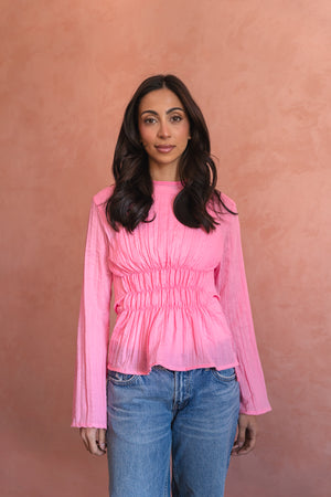 Ruched Top in Pink