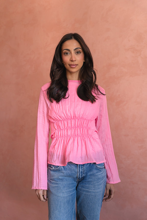 Ruched Top in Pink
