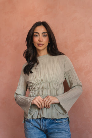 Ruched Top in Sage
