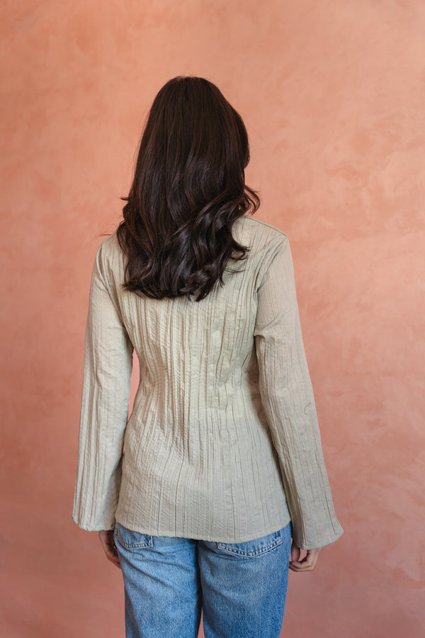 Ruched Top in Sage