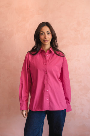 Poplin Shirt in Magenta