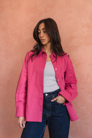 Poplin Shirt in Magenta