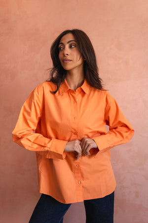 Poplin Shirt in Orange