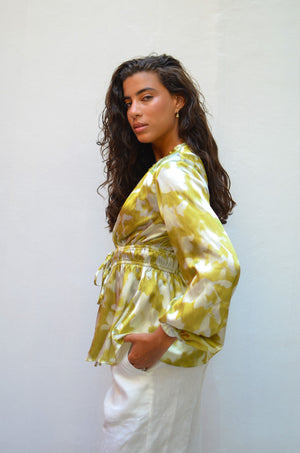 Graphic Printed Blouse in Green