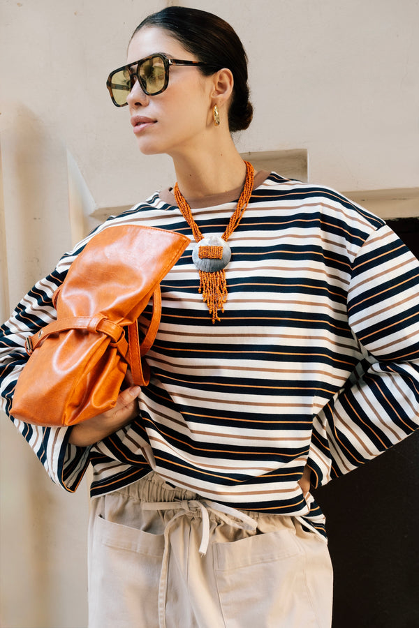 Striped Long Sleeve in Brown