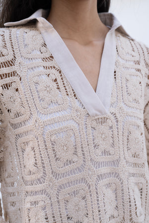 Crochet Linen Top