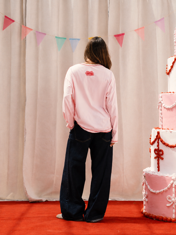 Nesaa Know Best Long Sleeve T-Shirt In Pink