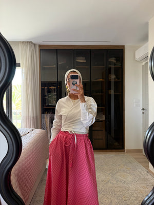 Pink Gingham Skirt