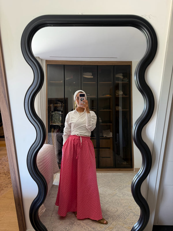 Pink Gingham Skirt