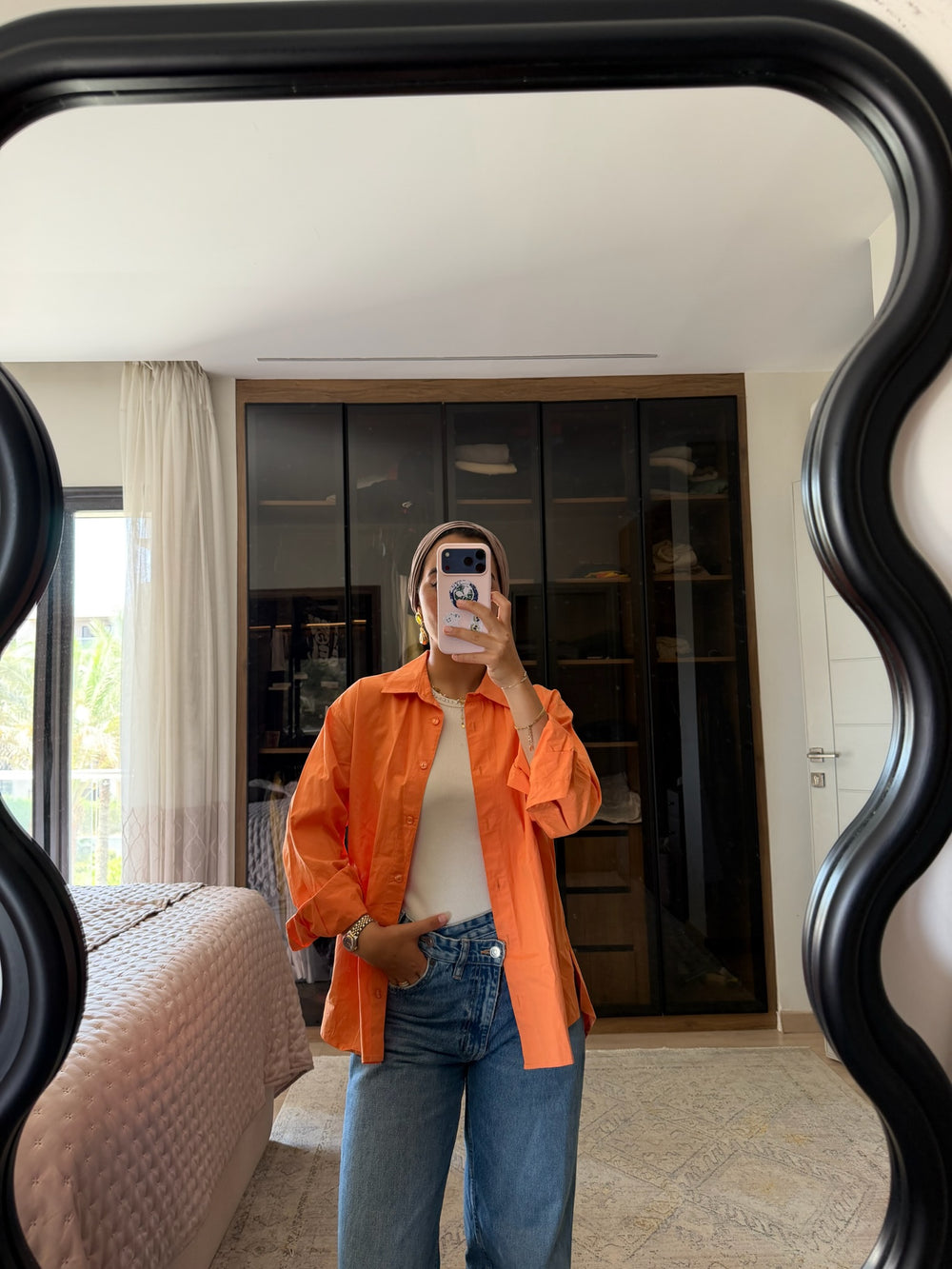 Poplin Shirt in Orange