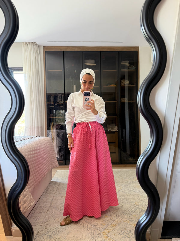 Pink Gingham Skirt