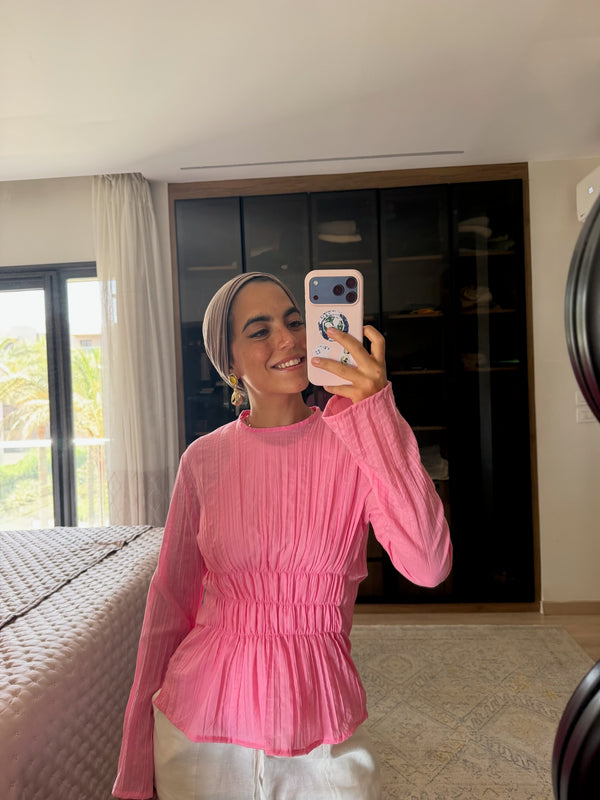 Ruched Top in Pink