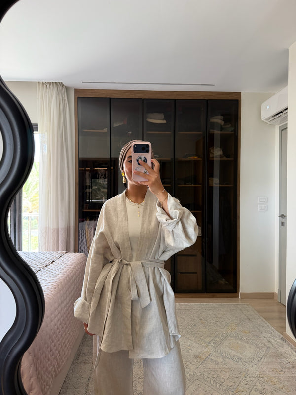 Linen Kimono in Beige
