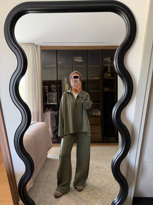 Ultra Soft Single Pleat Set in Olive