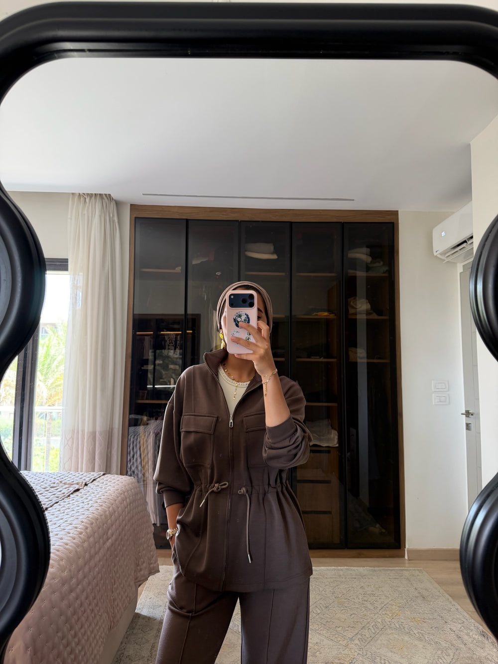 Ultra Soft Drawstring Set in Brown