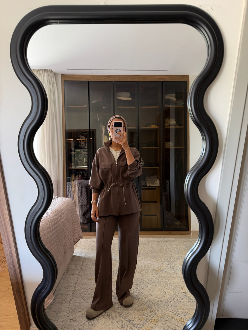 Ultra Soft Drawstring Set in Brown